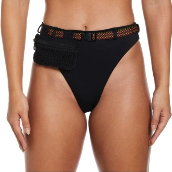 Nike Black Bikini Bottom with Pink and Yellow Belt - Picture 3 of 8